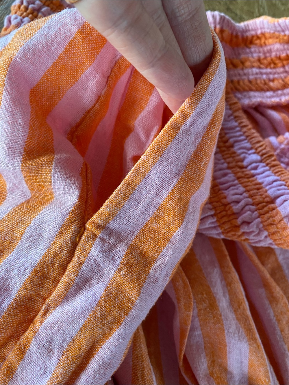 Linen Blend Striped Skirt - Picture 3 of 6